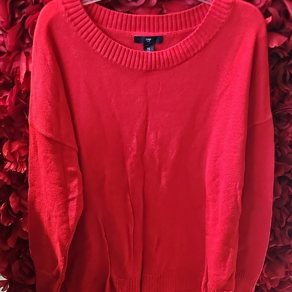 Gap Women's Cozy Red Crew Neck Sweater Size Large